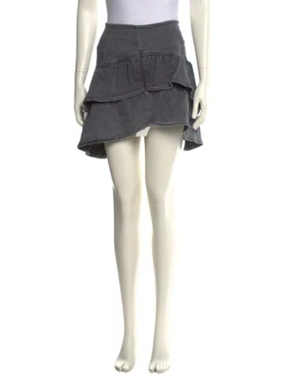 Pre-owned Mother Ruffle Embellishment Mini Skirt In Gray