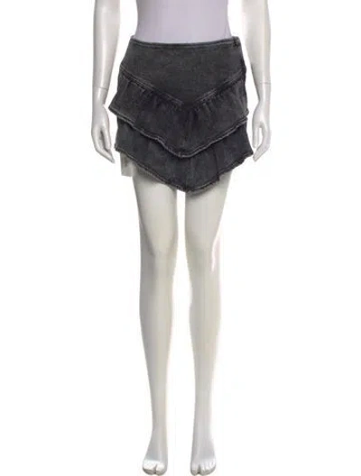 Pre-owned Mother Ruffle Embellishment Mini Skirt In Gray