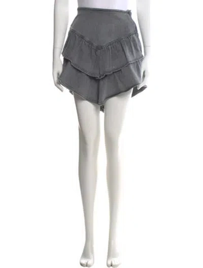 Pre-owned Mother Ruffle Embellishment Mini Skirt In Gray