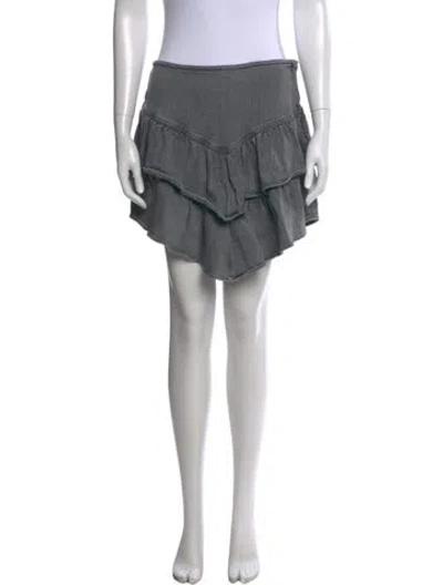 Pre-owned Mother Ruffle Embellishment Mini Skirt In Gray