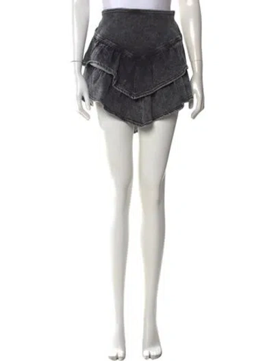 Pre-owned Mother Ruffle Embellishment Mini Skirt In Gray
