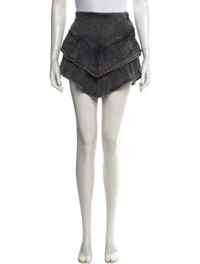 Pre-owned Mother Ruffle Embellishment Mini Skirt In Gray
