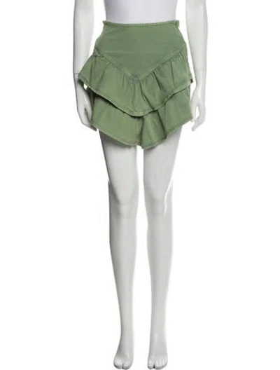 Pre-owned Mother Ruffle Embellishment Mini Skirt In Green