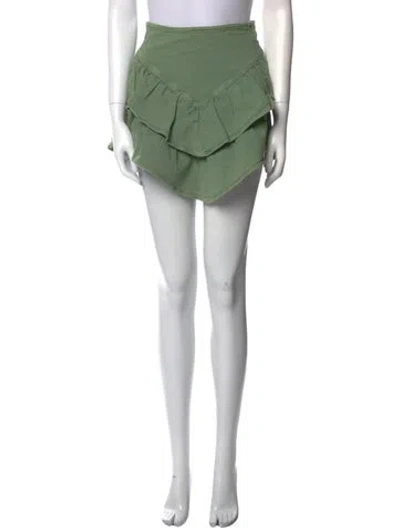 Pre-owned Mother Ruffle Embellishment Mini Skirt In Green