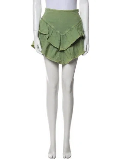 Pre-owned Mother Ruffle Embellishment Mini Skirt In Green