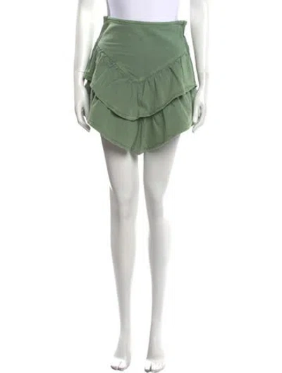 Pre-owned Mother Ruffle Embellishment Mini Skirt In Green