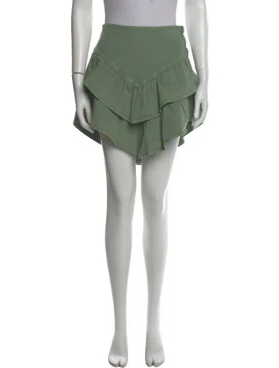 Pre-owned Mother Ruffle Embellishment Mini Skirt In Green