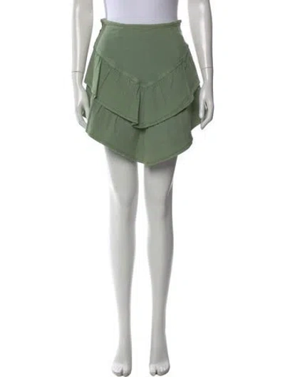 Pre-owned Mother Ruffle Embellishment Mini Skirt In Green
