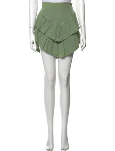 Pre-owned Mother Ruffle Embellishment Mini Skirt In Green
