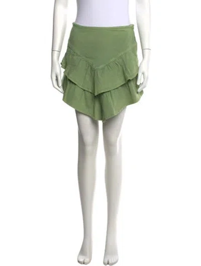 Pre-owned Mother Ruffle Embellishment Mini Skirt In Green