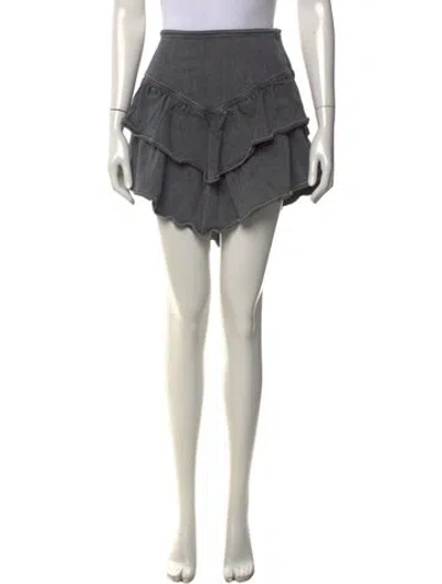 Pre-owned Mother Ruffle Embellishment Mini Skirt In Grey