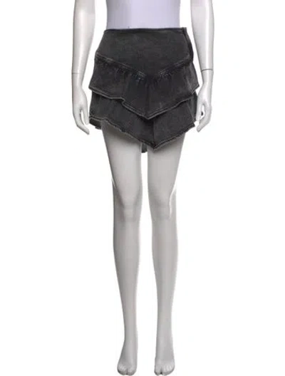 Pre-owned Mother Ruffle Embellishment Mini Skirt In Grey