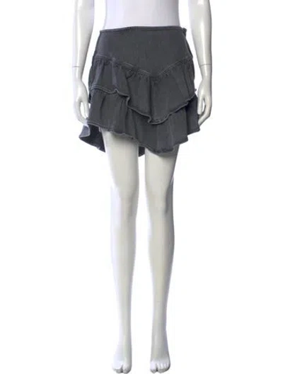 Pre-owned Mother Ruffle Embellishment Mini Skirt In Grey