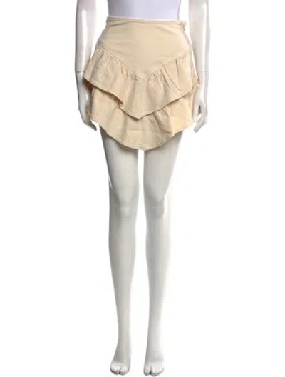 Pre-owned Mother Ruffle Embellishment Mini Skirt In Neutral