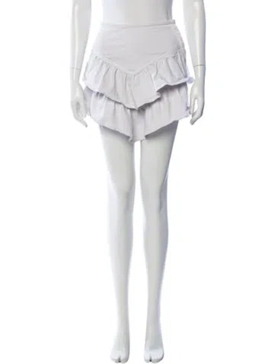 Pre-owned Mother Ruffle Embellishment Mini Skirt In White