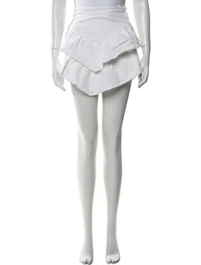 Pre-owned Mother Ruffle Embellishment Mini Skirt In White