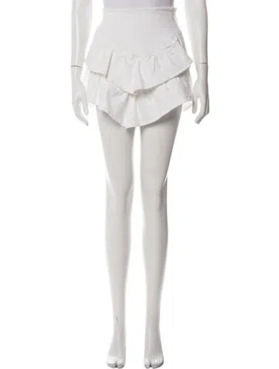 Pre-owned Mother Ruffle Embellishment Mini Skirt In White