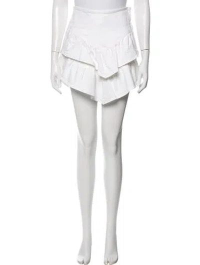 Pre-owned Mother Ruffle Embellishment Mini Skirt In White