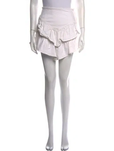 Pre-owned Mother Ruffle Embellishment Mini Skirt In White