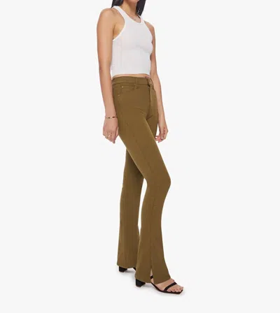 Mother Runaway Slice Heel Fir Jeans In Green