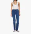 Mother Runaway Step Fray Jeans In Groovy In Blue