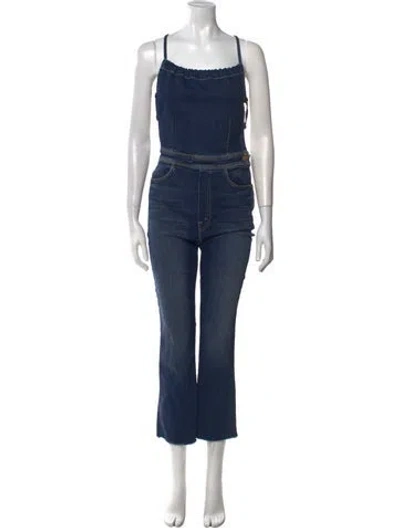Pre-owned Mother Scoop Neck Jumpsuit In Blue