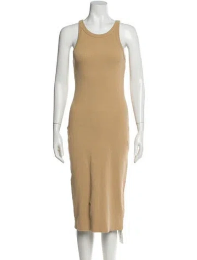 Pre-owned Mother Scoop Neck Midi Length Dress In Neutral