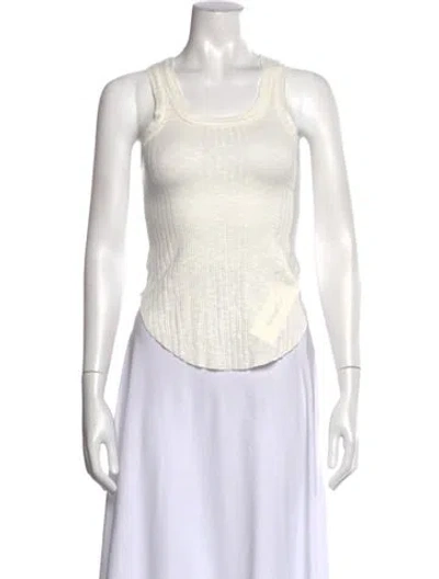 Pre-owned Mother Scoop Neck Sleeveless Top In Neutral