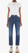 Mother Scrapper Cuff Ankle Fray Jeans In Let's Wine About It In Multi