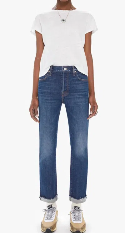 Mother Scrapper Cuff Ankle Fray Jeans In Let's Wine About It In Multi