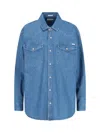 Mother Long-sleeved Denim Shirt In Blue