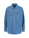 Mother Long-sleeved Denim Shirt In Blue
