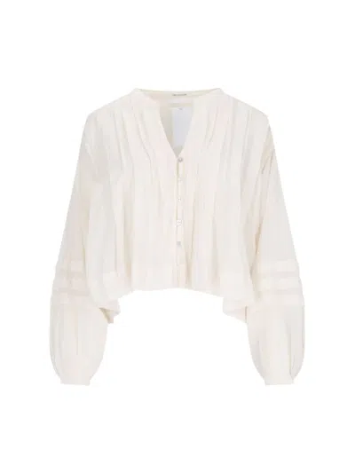 Mother Straight Shooter Blouse In Just Thought You Should Know In White