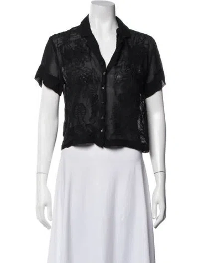 Pre-owned Mother Short Sleeve Blouse In Black