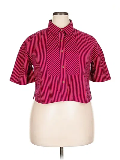 Pre-owned Mother Short Sleeve Blouse In Burgundy