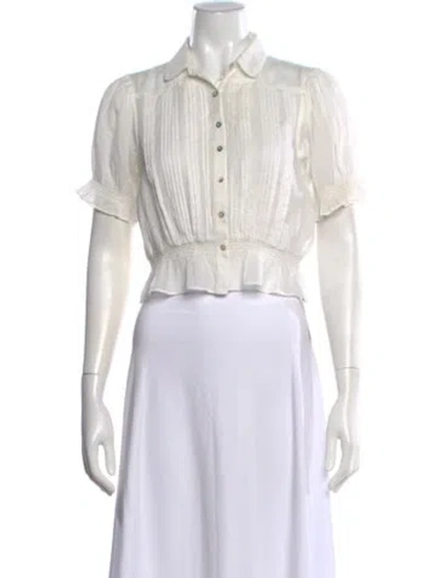 Pre-owned Mother Short Sleeve Blouse In Neutral