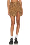 Mother Side Splitter Mini Skirt In Hit The Spot In Brown