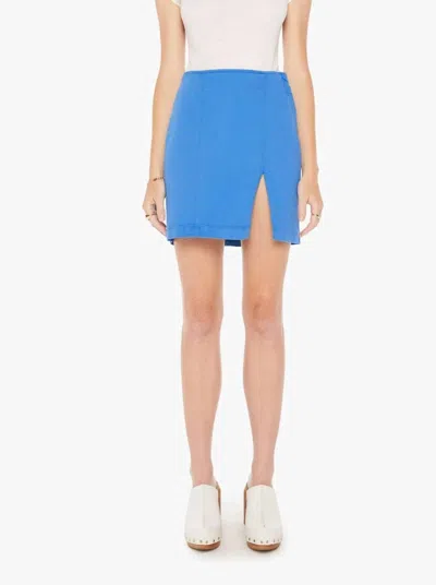 Mother Side Splitter Mini Skirt In Princess Blue