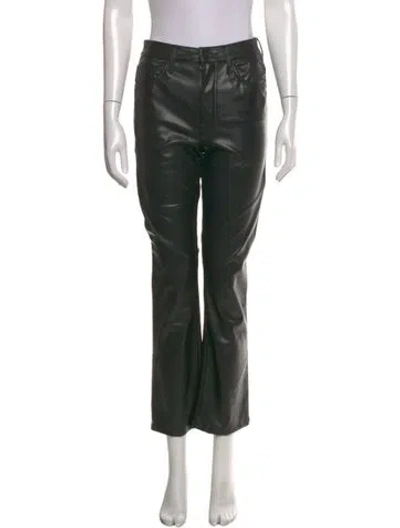 Pre-owned Mother Silk Straight Leg Pants In Black