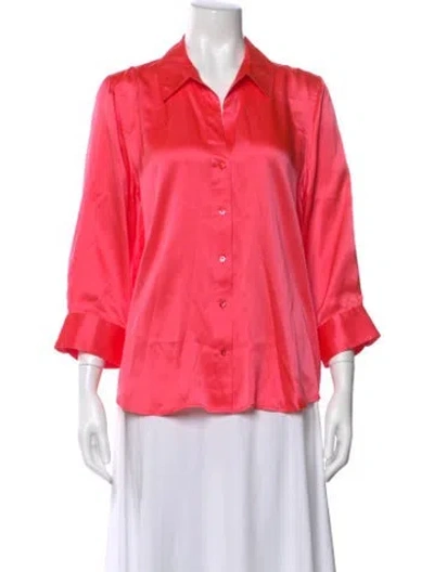 Pre-owned Mother Silk Three-quarter Sleeve Blouse In Pink