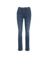 Mother Skinny Jeans With Classic Five-pocket Design And Mid-rise Fit In Blue