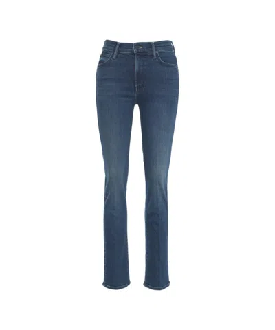 Mother Skinny Jeans With Classic Five-pocket Design And Mid-rise Fit In Blue