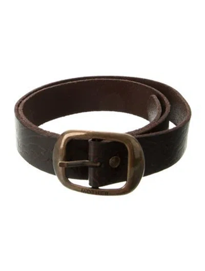 Pre-owned Mother Skinny Leather Belt In Brown