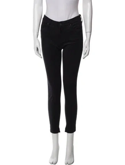 Pre-owned Mother Skinny Leg Pants In Black
