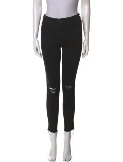 Pre-owned Mother Skinny Leg Pants In Black