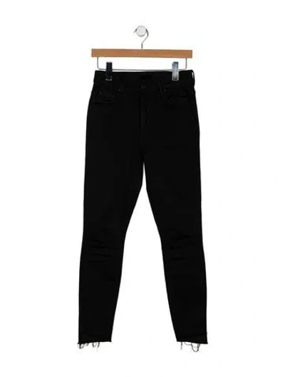Pre-owned Mother Skinny Leg Pants In Black