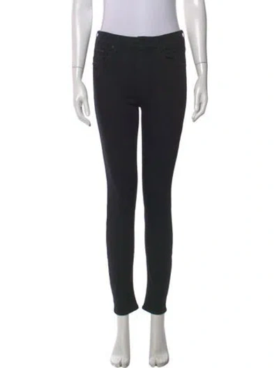 Pre-owned Mother Skinny Leg Pants In Black