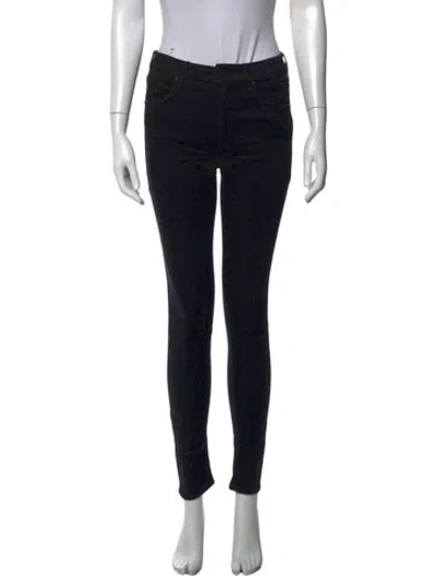 Pre-owned Mother Skinny Leg Pants In Black