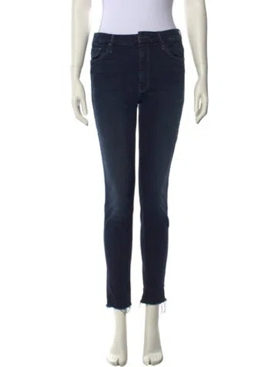 Pre-owned Mother Skinny Leg Pants In Blue