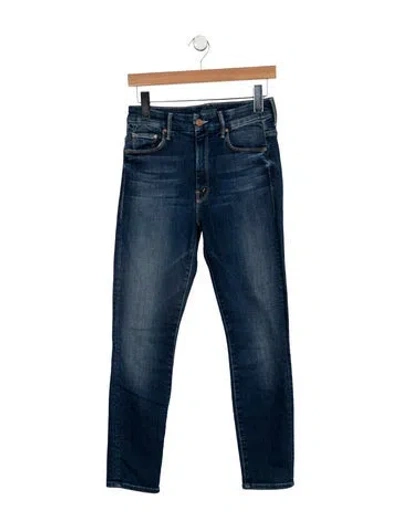 Pre-owned Mother Skinny Leg Pants In Blue